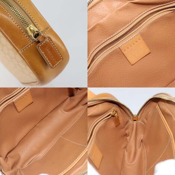 CELINE Macadam Canvas Hand Bag Pvc Beige Gold - Picture 11 of 12